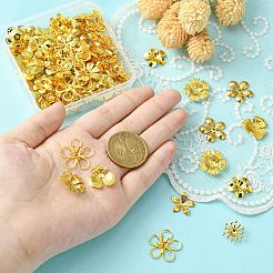 100Pcs 10 Style Brass Bead Caps&nbsp;KK-CJ0002-12