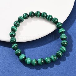 Natural Malachite Beaded Stretch Bracelets&nbsp;BJEW-A045-01C