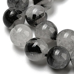 Grade A Natural Tourmalinated Quartz/Black Rutilated Quartz Beads Strands&nbsp;G-R494-A06-04
