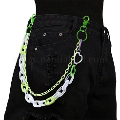 Alloy Heart Double Layered Chain Belts for Pants&nbsp;AJEW-WH20070-009