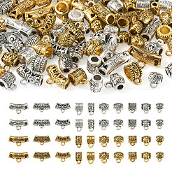 100Pcs 20 Style Tibetan Style Alloy Tube Bails&nbsp;TIBEB-TA0001-27