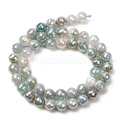 Electroplated Natural Agate Beads Strands&nbsp;G-B191-A07-8mm-14