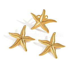 Stainless Steel Textured Starfish Stud Earring & Ring Sets&nbsp;FU0930-3