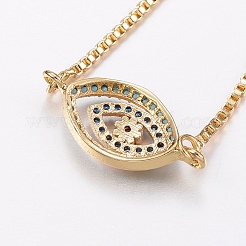 Adjustable Brass Micro Pave Cubic Zirconia Bolo Bracelets&nbsp;BJEW-F302-25G