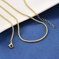 2MM Brass Link Chain Necklaces&nbsp;NJEW-M108-40G