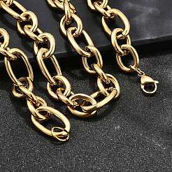 Ion Plating(IP) 304 Stainless Steel Mother and son Chain Necklaces&nbsp;NJEW-M115-01