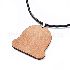 Printed Basswood Pendant Necklaces&nbsp;NJEW-JN02411-06