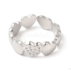 Tarnish Resistant 201 Stainless Steel Open Cuff Ring Rhinestone Settings&nbsp;RJEW-E063-52P