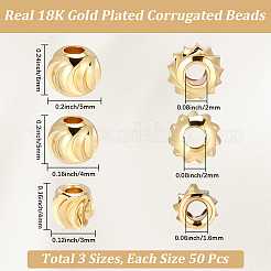150Pcs 3 Styles Brass Spacer Beads&nbsp;KK-BBC0024-50