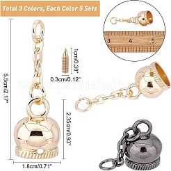 15 Sets 3 Colors Alloy Cord Ends with Cable Chains&nbsp;FIND-CA0003-57