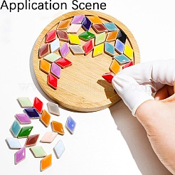 Pearlized Plated Opaque Glass Cabochons&nbsp;PORC-S482-02