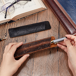 2Pcs 2 Style Flower Pattern Leather Pen Holders&nbsp;AJEW-GA0006-29A