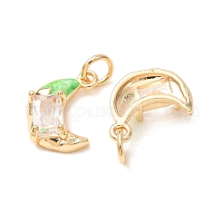 Brass Micro Pave Clear Cubic Zirconia with Enamel Charms&nbsp;CU-K002-47G-D