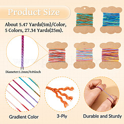 25M 5 Colors Braided Polyester Cord&nbsp;OCOR-TA0003-78