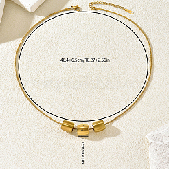 Elegant Stainless Steel Column Beads Pendant Necklaces for Women&nbsp;KE1344