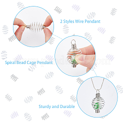30Pcs 2 Styles Steel & 304 Stainless Steel Wire Pendants&nbsp;STAS-DC0012-65