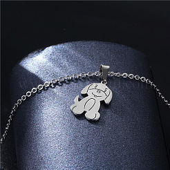 Dog Stainless Steel Pendant Necklaces&nbsp;PW-WGEE715-01
