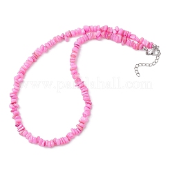 Dyed Natural Freshwater Shell Nuggets Beaded Necklaces&nbsp;NJEW-JN05580-01