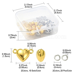20Pcs 2 Colors Heart Alloy Magnetic Clasps&nbsp;FIND-YW0003-23