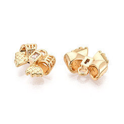 Brass Pave Clear Cubic Zirconia Pendants&nbsp;KK-T074-104G