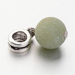 Natural Gemstone European Dangle Charms&nbsp;PALLOY-JF00226