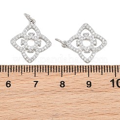 Brass Micro Pave Clear Cubic Zirconia Pendants&nbsp;CU-CBA7BFE-02A-P