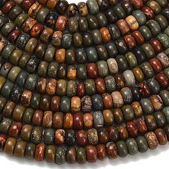 Natural Picasso Jasper/Polychrome Jasper Beads Strands&nbsp;G-L635-A38-4x2mm