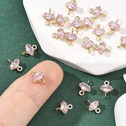 SHEGRACE Brass Pave Cubic Zirconia Horse Eye Connector Charms&nbsp;XGRQ2O431-436C-G