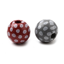 Printed Schima Wood Beads&nbsp;WOOD-L022-04B-01