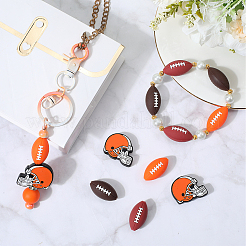 16pcs 4 Styles Food Grade Eco-Friendly Silicone Focal Beads&nbsp;SIL-SC0001-83