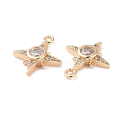 Brass Micro Pave Clear Cubic Zirconia Charms&nbsp;X-KK-G418-08G