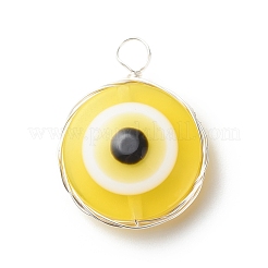 Transparent Evil Eye Resin Pendants&nbsp;PALLOY-JF01845-02