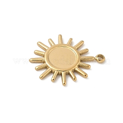 304 Stainless Steel Pendant Cabochon Settings&nbsp;STAS-L293-07G