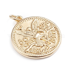 Brass Coin Pendants&nbsp;ZIRC-I042-03G