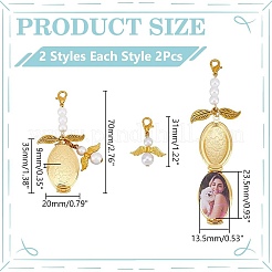 Alloy & Brass Wedding Photo Locket Pendant Decoration&nbsp;HJEW-WR00001