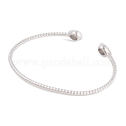 Rack Plating Brass Pave Clear Cubic Zirconia Teardrop Open Cuff Bangles&nbsp;BJEW-S148-03P