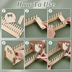 Hollow Bowknot Wooden Display Stands for Cards Holder&nbsp;ODIS-WH0031-03