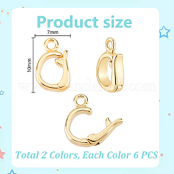 12Pcs 2 Colors Brass Twister Clasps&nbsp;KK-GA0002-22