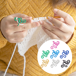 7Pcs 7 Colors Iron Yarn Guide Finger Holders&nbsp;AJEW-PH0011-76
