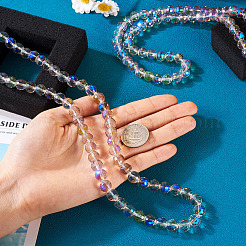 2 Strands Electroplate Transparent Glass Bead Strands&nbsp;EGLA-TA0001-34B