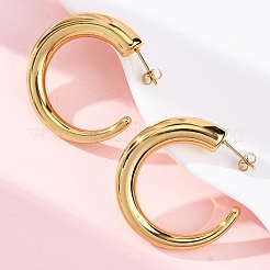 C-Shaped 304 Stainless Steel Stud Earrings for Women&nbsp;EJEW-A125-05G