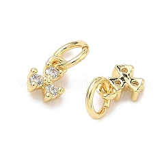 Brass Micro Pave Cubic Zirconia Pendants&nbsp;KK-P345-37G