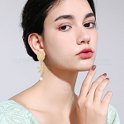 24Pcs 4 Style Flat Round & Rhombus & Shell Shape 304 Stainless Steel Stud Earring Findings&nbsp;STAS-UN0048-30