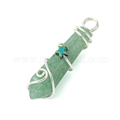 Natural Mixed Stone Pointed Pendants&nbsp;PALLOY-JF02803-04