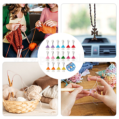 16Pcs 8 Colors Mushroom Opaque Resin Pendant Stitch Markers&nbsp;HJEW-NB00039