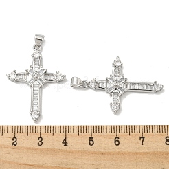 Rack Plating Brass Micro Pave Cubic Zirconia Pendants&nbsp;KK-F869-11P