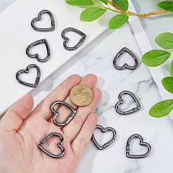10Pcs Heart Zinc Alloy Spring Gate Rings&nbsp;FIND-DC0008-21