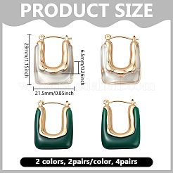 2 Pairs 2 Colors Alloy Resin Hoop Earrings&nbsp;EJEW-GO0002-10