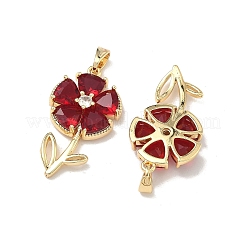 Brass Micro Pave Cubic Zirconia Pendants&nbsp;KK-H265-08B-G