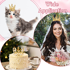 4Pcs 4 Styles Crown Zinc Alloy Cake Decoration&nbsp;AJEW-CP0008-84G